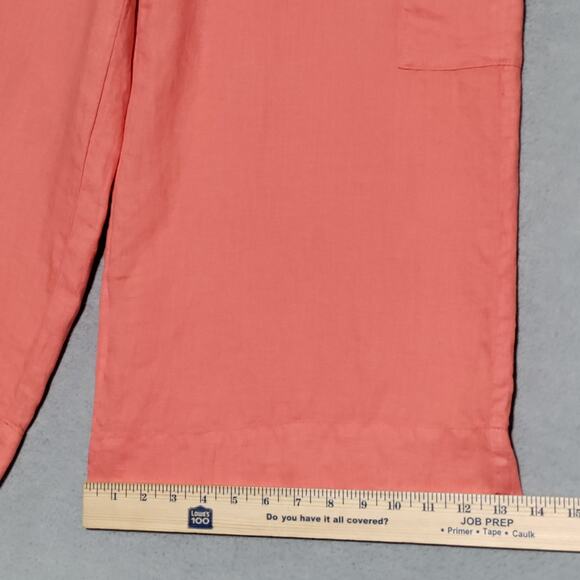 Flax Full Time Pants Linen Crop Wide Leg Drawstring Cargo Womens Small Mango - Picture 10 of 13